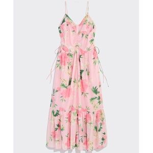 Vineyard Vines Kentucky Derby Strappy Maxi Dress Churchill Floral Pink SZ 10